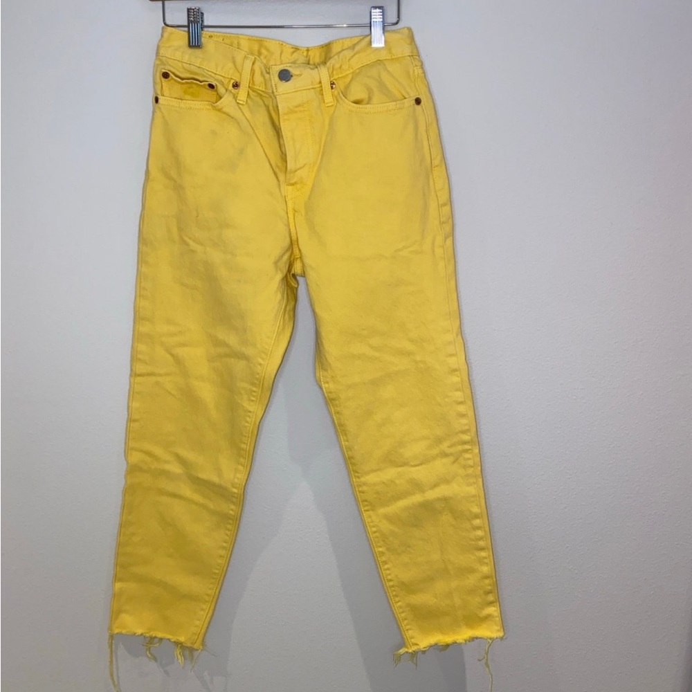 White Tag Yellow Levi’s Button Fly Raw‎ Hem Size 27